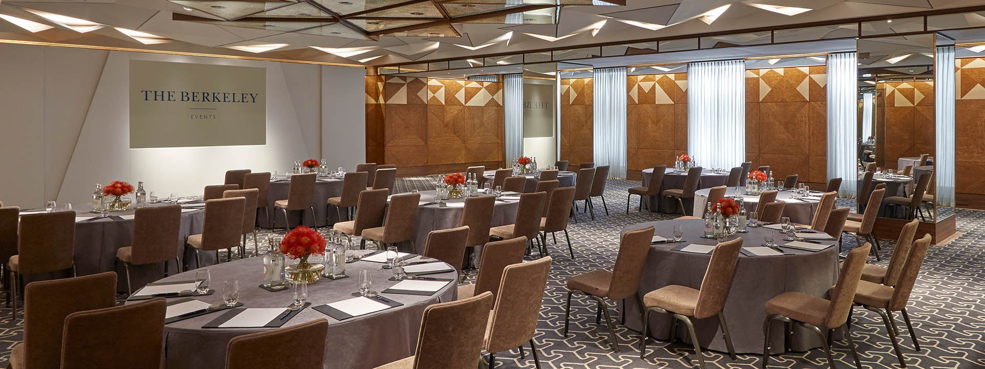 The event space, the Ballroom at The Berkeley, with its innovative interior design is spacious and great for conferences.