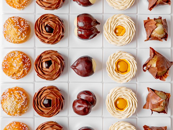 patisserie selection flat lay