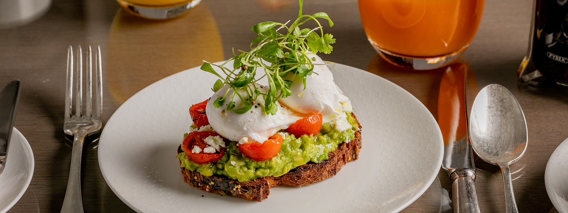 Crushed avocado toast, a favourite at The Berkeley, which can be ordered for breakfast in the Collins Room.