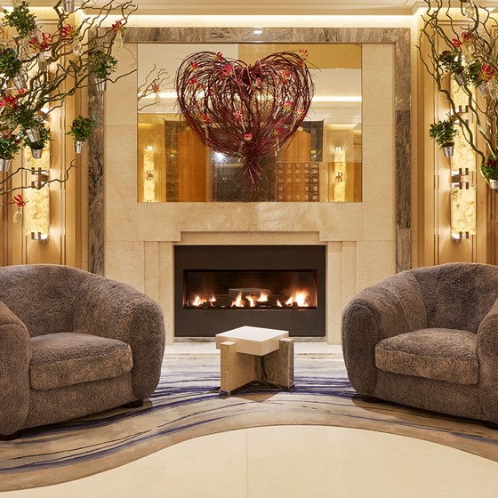 romantic lobby image with heart decoration