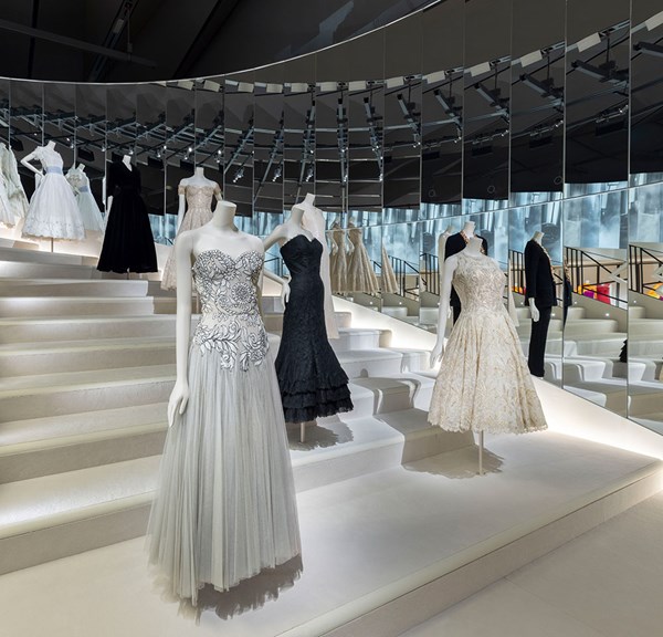 Mannequins with Chanel clothes on at exhibition